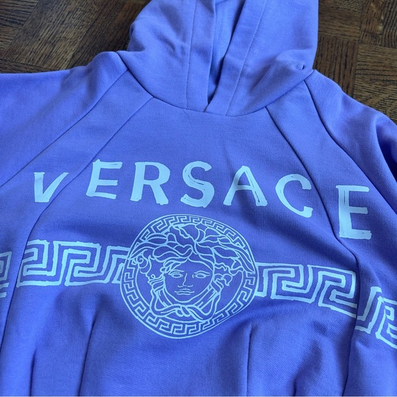 VERSACE
Kids Purple Medusa Greca Print Hoodie - Picture 6 of 9